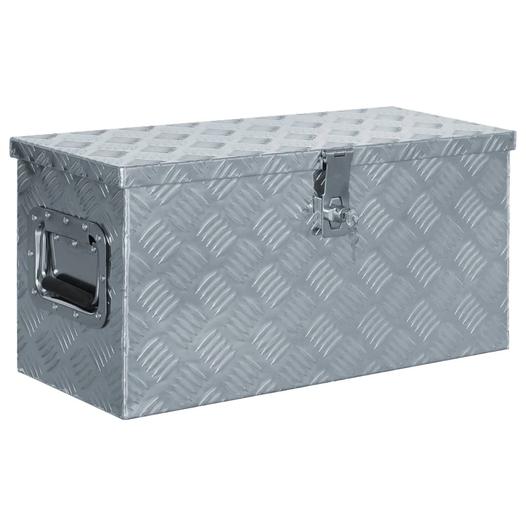 Vidaxl 142936 Aluminium Box 61.5 X 26.5 X 30 Cm Aluminium Tool Box Transport Box Silver