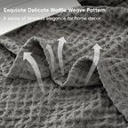 Phf Ultra Soft Waffle Weave Throw Blanket 50'X 60'- Washed Lightweight Breathable Cozy Woven Blanket For Bed - Aesthetic Decor For Couch Bedding Sofa Home Car - Grey