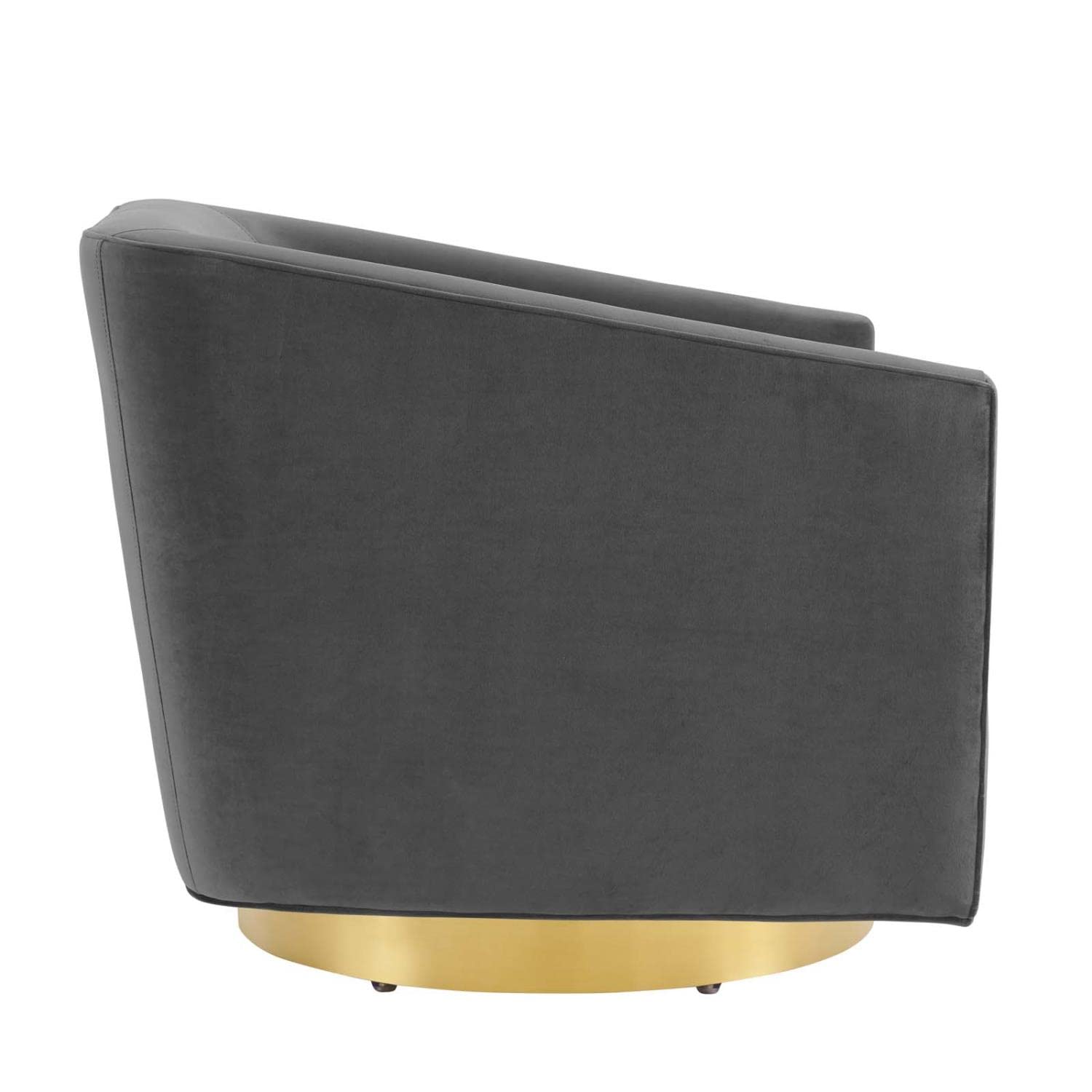 Modway Twist Performance Velvet Accent Lounge Swivel Chair, Gold Charcoal