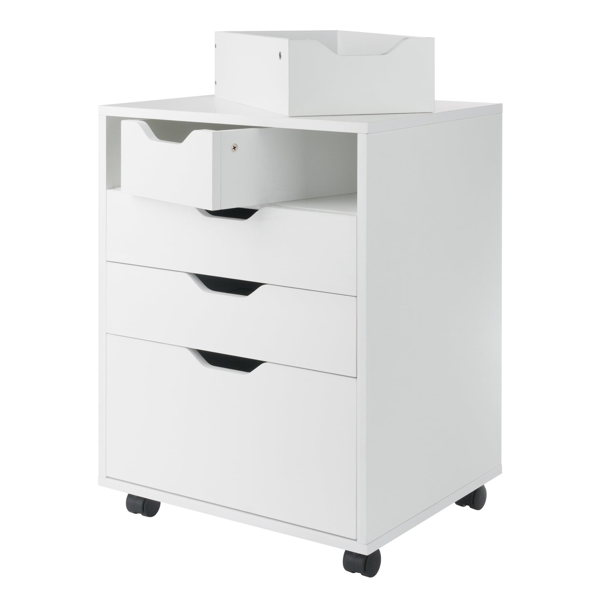 Winsome Halifax Bins & Drawers Mobile Cabinet, for Home Office, White
