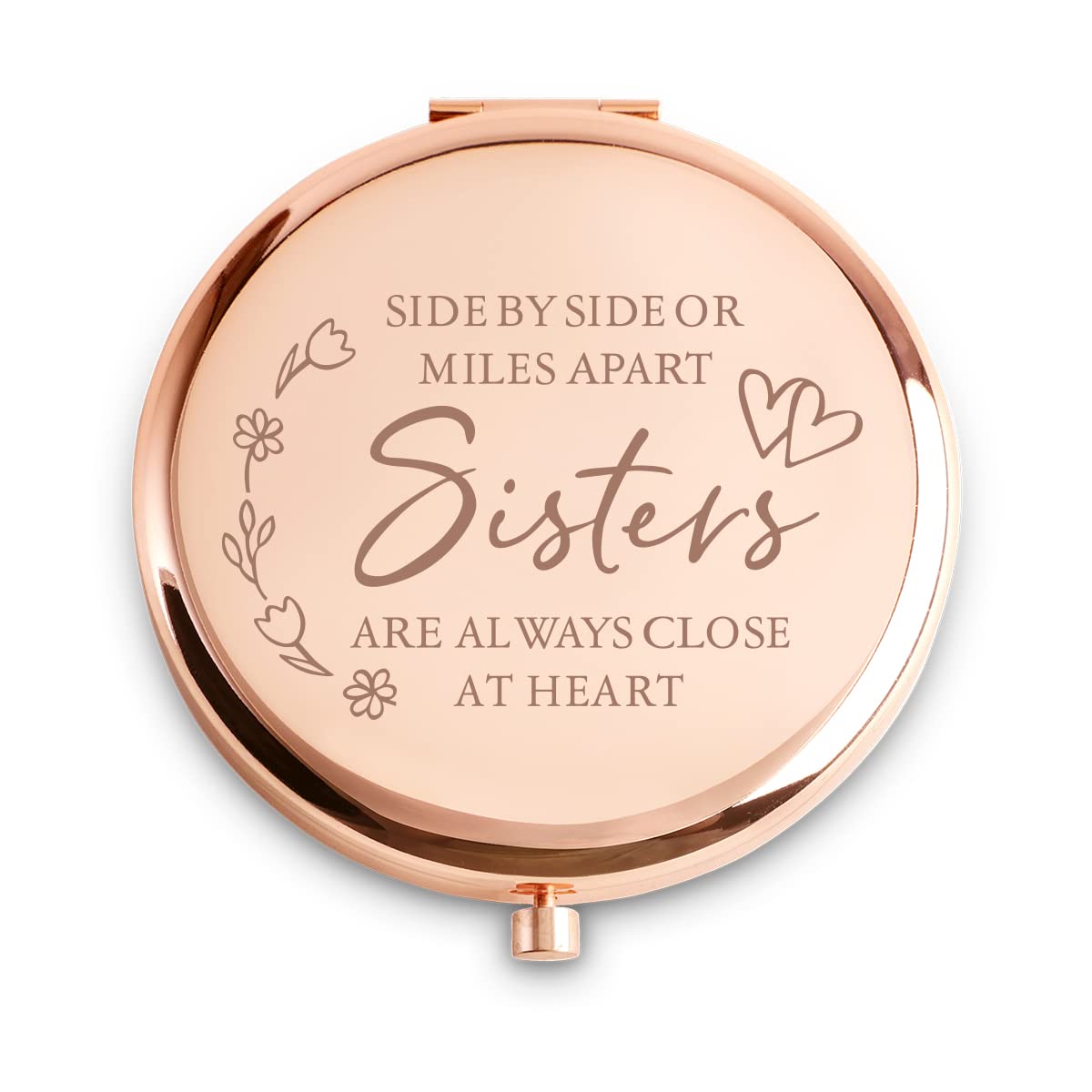 COYOAL Sister Gifts from Sister, Personalized Compact Mirror Easter Basket Stuffer for Women Her Girls, Sentimental Present for 