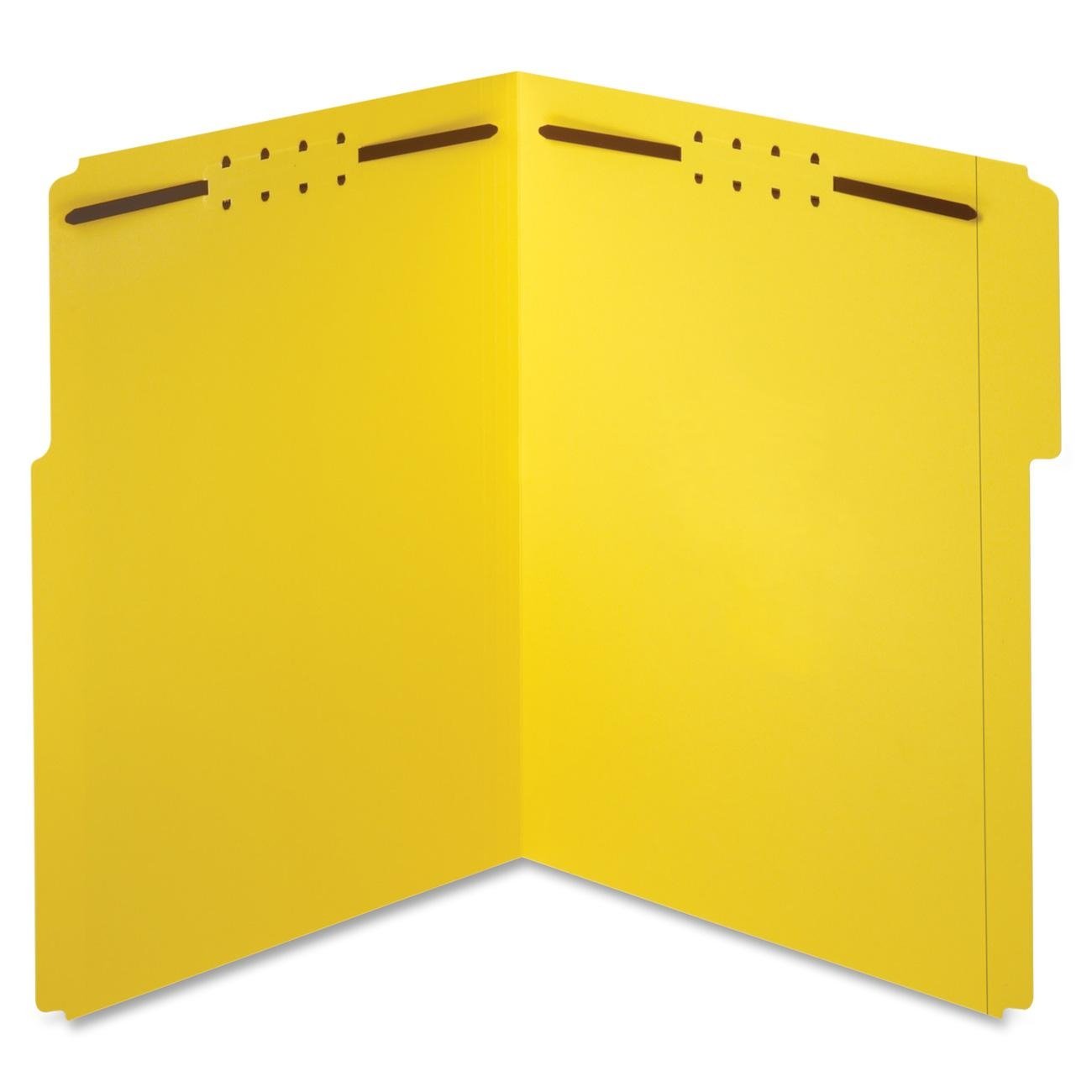 Pendaflex Fastener Folders, 1/3 Cut, Reinforced Tab, 2 Fasteners, Letter Size, Yellow, 50 Folders Per Box (22940)