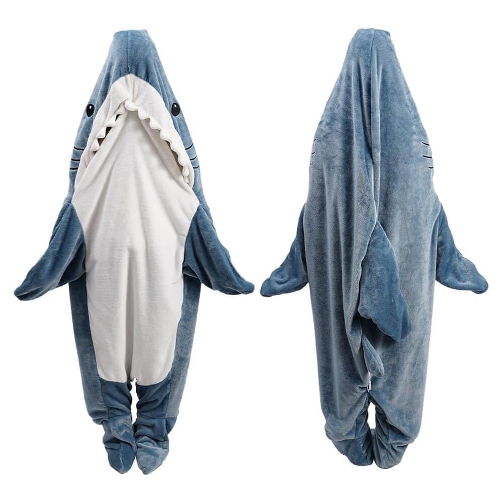 Shark Blanket Hoodie Kid, Wearable Shark Blanket, Shark Sleeping Bag, Soft Cozy Warm Flannel Hoodie, Shark Blanket Onesie Kids(S
