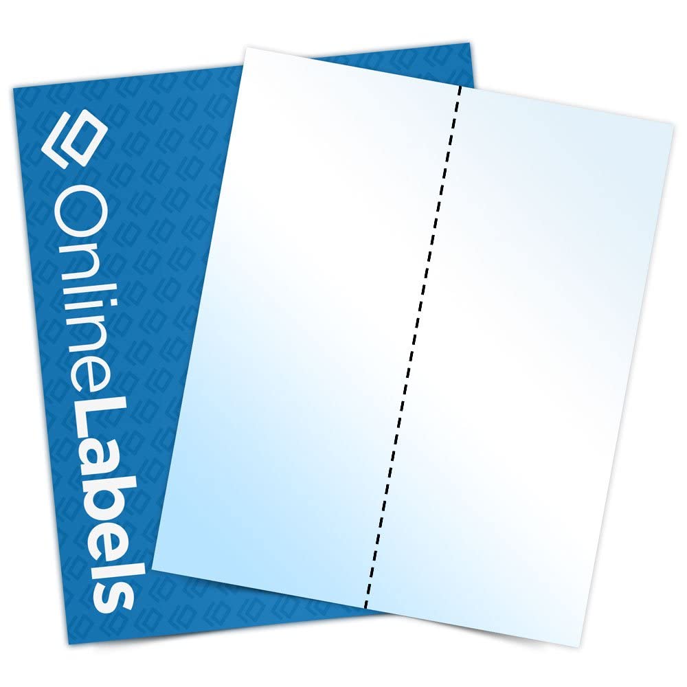 8.5 X 11 White Gloss Full Sheet Labels (Laser Printers Only) - 100 Sheets - Vertical Back Slit For Easy Peeling - Onlinelabels