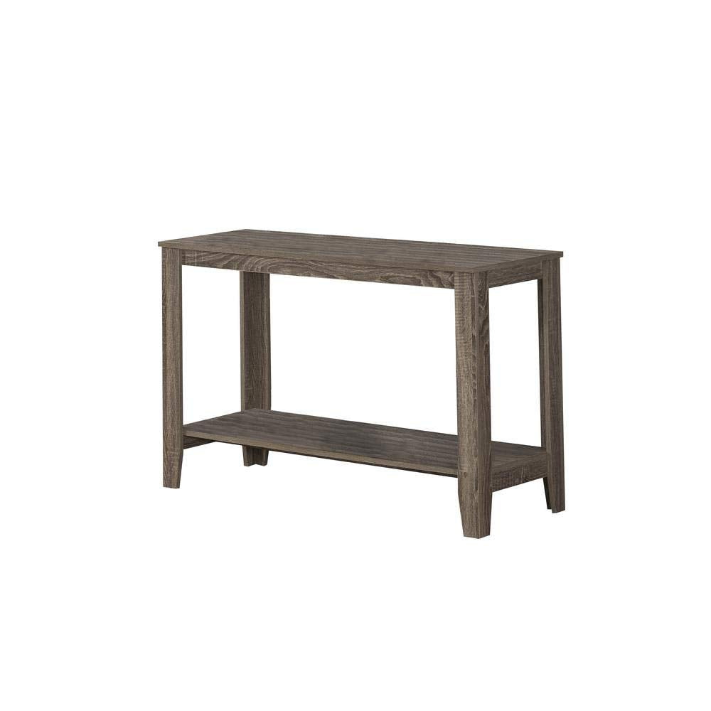 Monarch Specialties 7915S Accent Table, Console, Entryway, Narrow, Sofa, Living Room, Bedroom, Laminate, Brown, Transitional Table-44 L/Dark Taupe Hall, 44' L x 18' W x 28' H