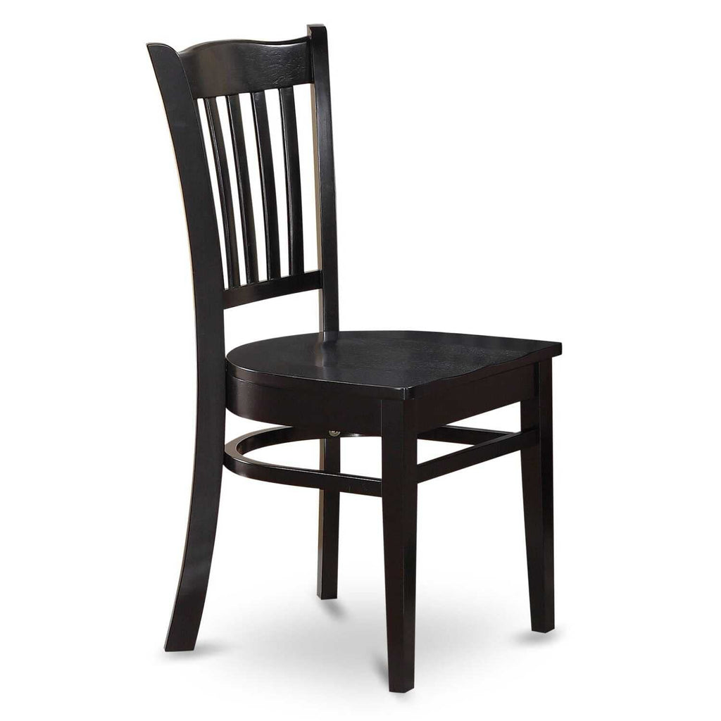 East West Furniture Amgr5-Bch-W 5 Piece Modern Dining Table Set Includes A Round Kitchen Table With Pedestal And 4 Kitchen Dining Chairs, 36X36 Inch, Black & Cherry