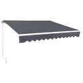 Mcombo 10X8 Feet Manual Retractable Patio Door Window Awning Sunshade Shelter Outdoor Canopy (Grey)