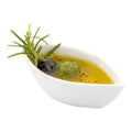 Restaurantware 2 Ounce Dipping Sauce Bowls 10 Canoe Shape Dipping Sauce Dishes - Microwave-Safe Oven-Safe White Porcelain Small 