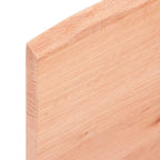 vidaXL Solid Oak Wood Table Top, Light Brown, Versatile for Home/Office Use, Live-Edge Design, Treated Surface, 39.4x15.7x0.8 Inches