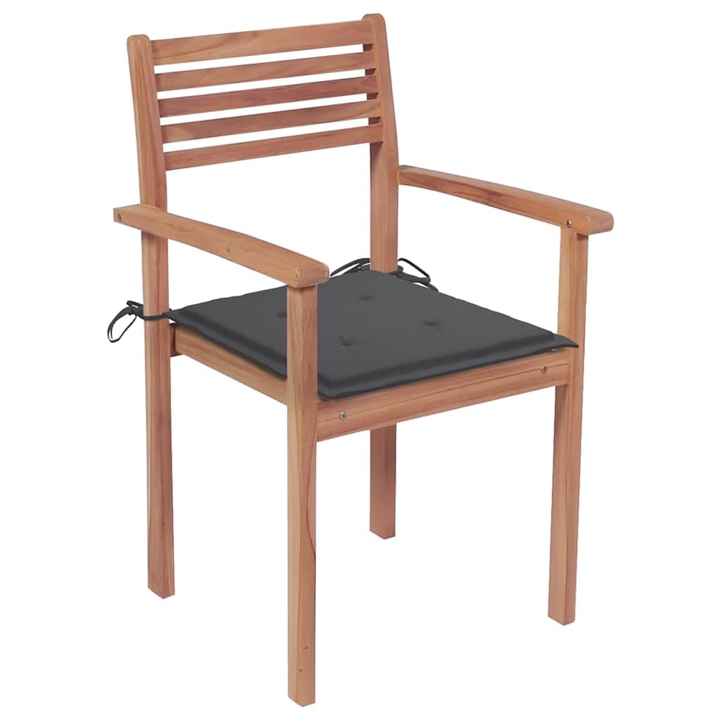 vidaXL Solid Teak Wood Patio Chairs