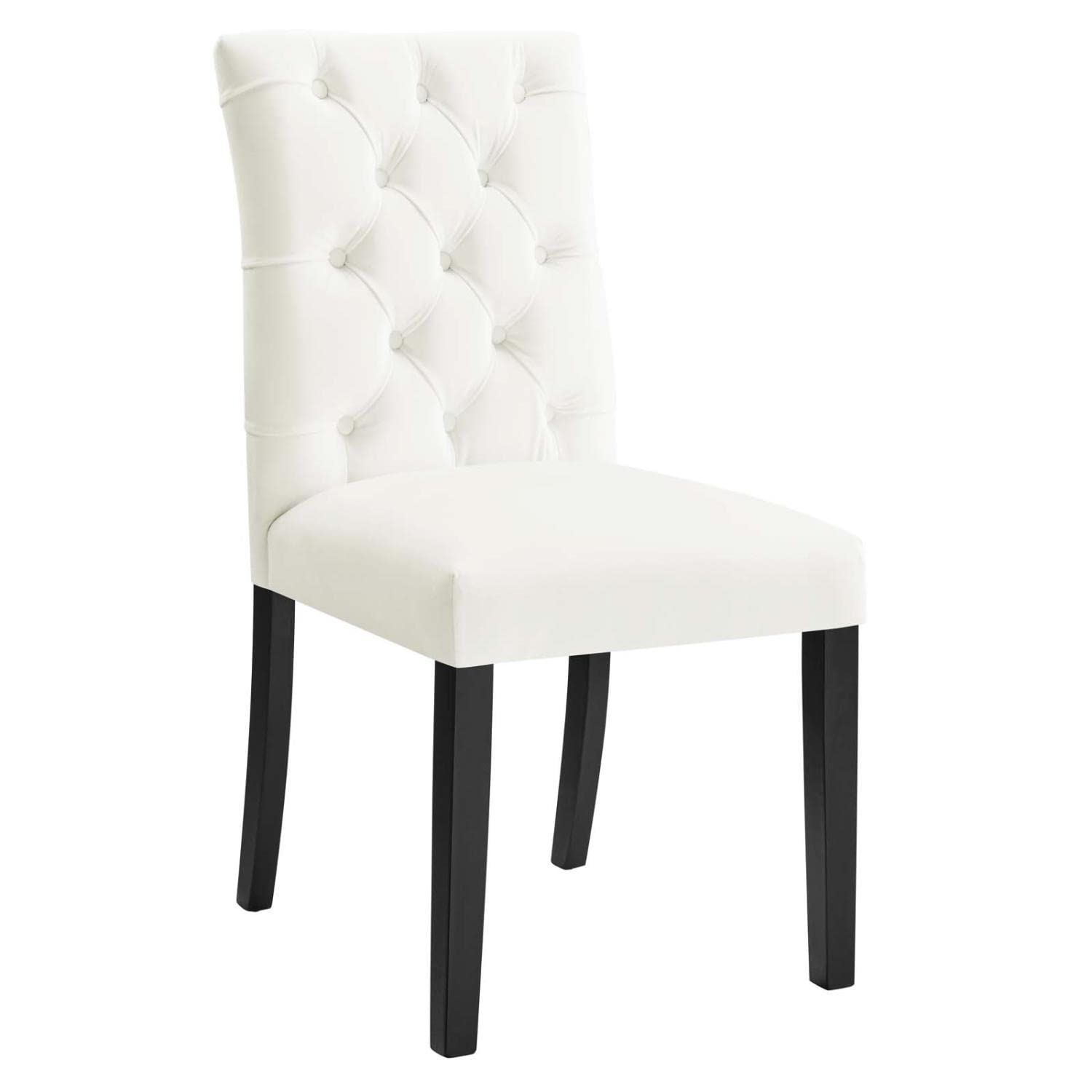 Modway Duchess 21&Quot; Modern Velvet Dining Chairs In White/Black (Set Of 2)