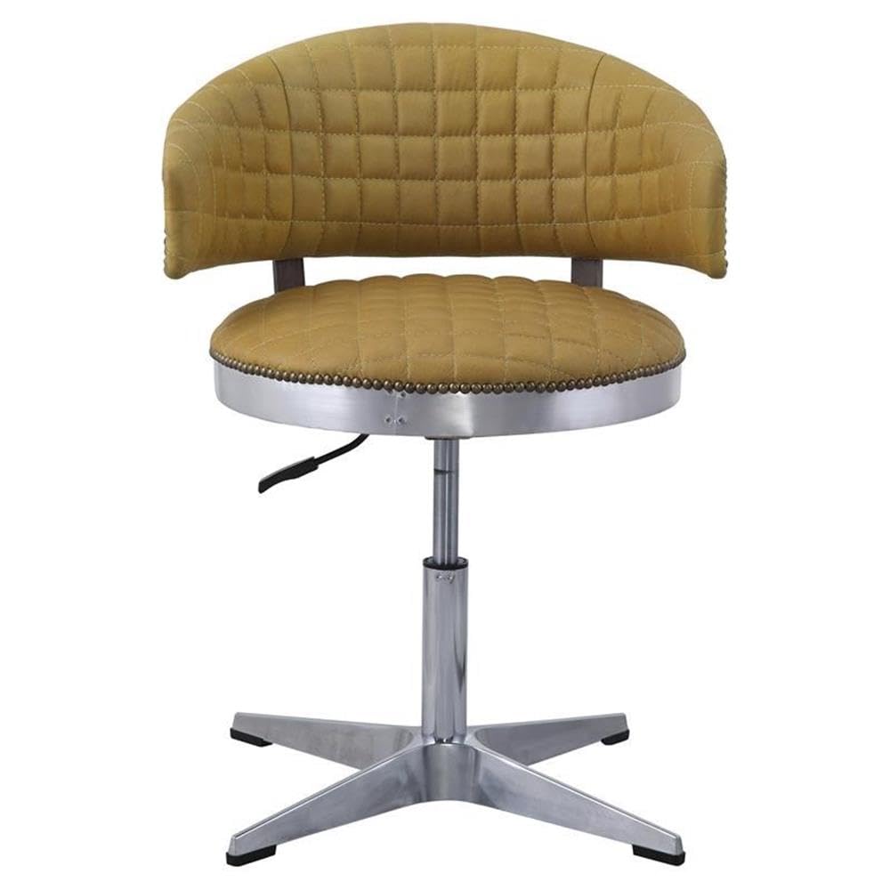 Acme Brancaster Adjustable Chair in Turmeric Top Grain Leather and Chrome