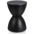 Leinuosen 16.73' H X 11.81' W Small Plastic Black Drum Side Table Plastic Hourglass Modern End Table Round Outdoor Stool Side Table For Coffee Patio Indoor Home Bedroom (Cover Cannot Be Removed)