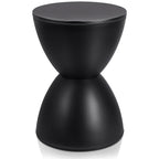 Leinuosen 16.73' H X 11.81' W Small Plastic Black Drum Side Table Plastic Hourglass Modern End Table Round Outdoor Stool Side Table For Coffee Patio Indoor Home Bedroom (Cover Cannot Be Removed)