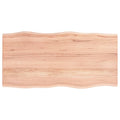 vidaXL Solid Oak Wood Table Top - Light Brown, Varnished, Handcrafted with Live Edge, Versatile for Residential or Commercial Us