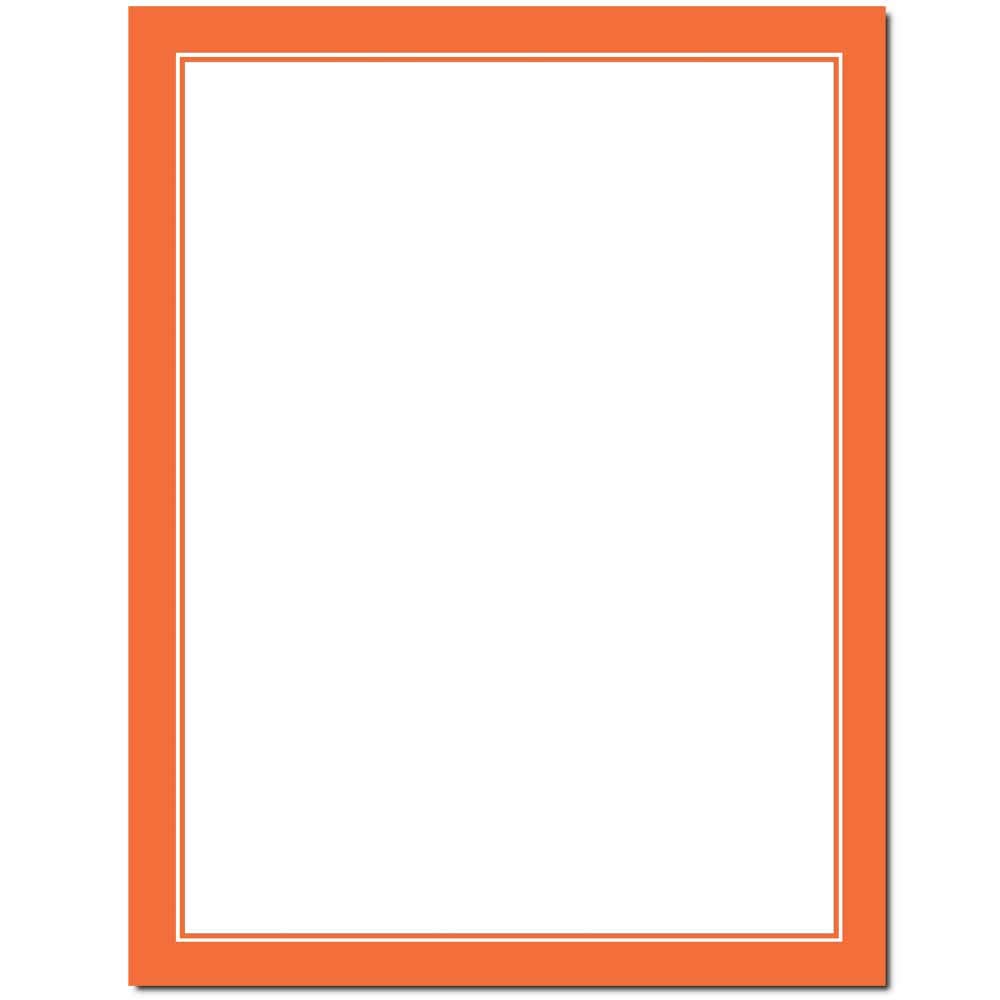 Basic Border Letterhead Laser & Inkjet Printer Paper - Brights (Orange, 25 Pack)