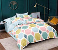 Brevard 120 Gsm Poly Cotton Reversible Ac Comforter/Blanket/Quilt For Double Bed (90X100 Inches, Multicolor Blocks)