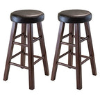 Ergode Harrington Drop Leaf High Table Set | 2 Stools | Walnut Finish | 39.37'W x 31.5'D x 36.22'H | Solid Wood Construction
