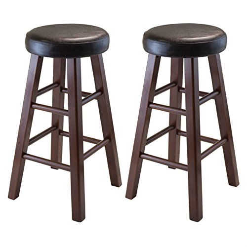 Ergode Harrington Drop Leaf High Table Set | 2 Stools | Walnut Finish | 39.37'W x 31.5'D x 36.22'H | Solid Wood Construction