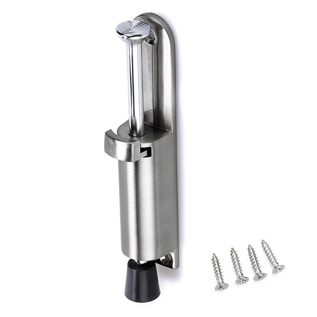 Sumnacon Kickdown Door Stop - Stainless Steel Easy Step Door Stopper, Spring Loaded Telescopic Step On/Off Door Stopper Rubber,