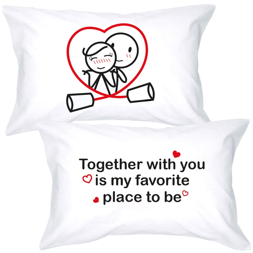 Boldloft Together Is My Favorite Place To Be Couples Pillowcases-Couples Gifts For Boyfriend Girlfriend His And Hers Gifts For A