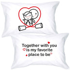 Boldloft Together Is My Favorite Place To Be Couples Pillowcases-Couples Gifts For Boyfriend Girlfriend His And Hers Gifts For A