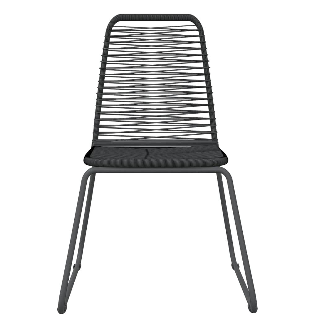 vidaXL Patio Dining Set 3 Piece - Black Steel Frame & Glass Tabletop, PE Rattan Chairs - Weather-Resistant, Easy-to-Clean - 31.5"x31.5" Table