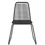 vidaXL Patio Dining Set 3 Piece - Black Steel Frame & Glass Tabletop, PE Rattan Chairs - Weather-Resistant, Easy-to-Clean - 31.5"x31.5" Table