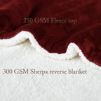 Lbro2M Sherpa Fleece Bed Blanket Twin Size Super Soft Fuzzy Plush Warm Cozy Fluffy Microfiber Couch Throw Velvet Double Reversible Luxurious Blankets,Red