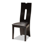 Baxton Studio Ronda Dark Brown Faux Leather Wood 5-Piece Dining Set