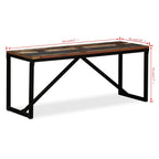 vidaXL Industrial Solid Reclaimed Wood Bench with Vintage Charm, Easy Assembly, Durable and Eco-Friendly, Multicoloured, 43.3"x13.8"x17.7"