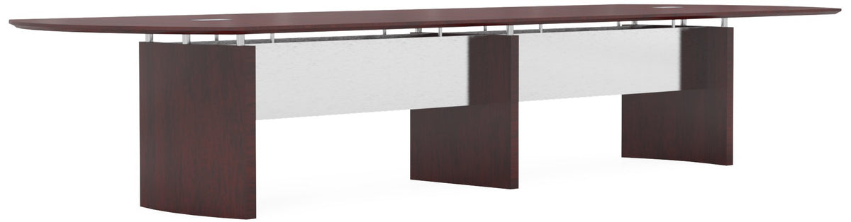 Safco Mayline Napoli 14'W X 48&quot;D Curved End Rectangle Conference Table, Sierra Cherry Veneer