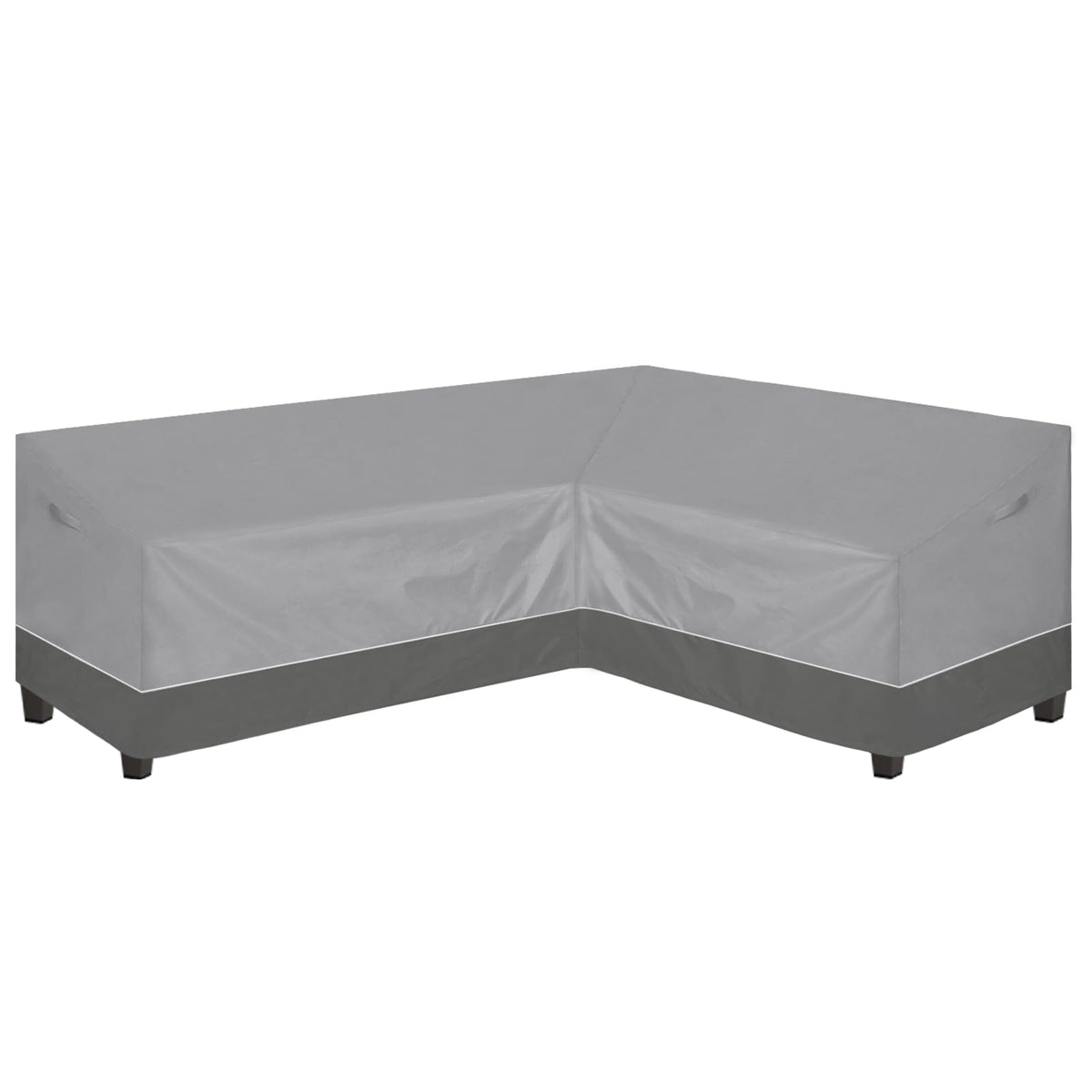 Easy-Going Outdoor L-Shaped Sectional Sofa Cover 104'X83' Uv Resistant Patio Sectional Couch Cover Waterproof Lawn Patio Furniture Cover (Right Facing, Gray/Dark Gray)