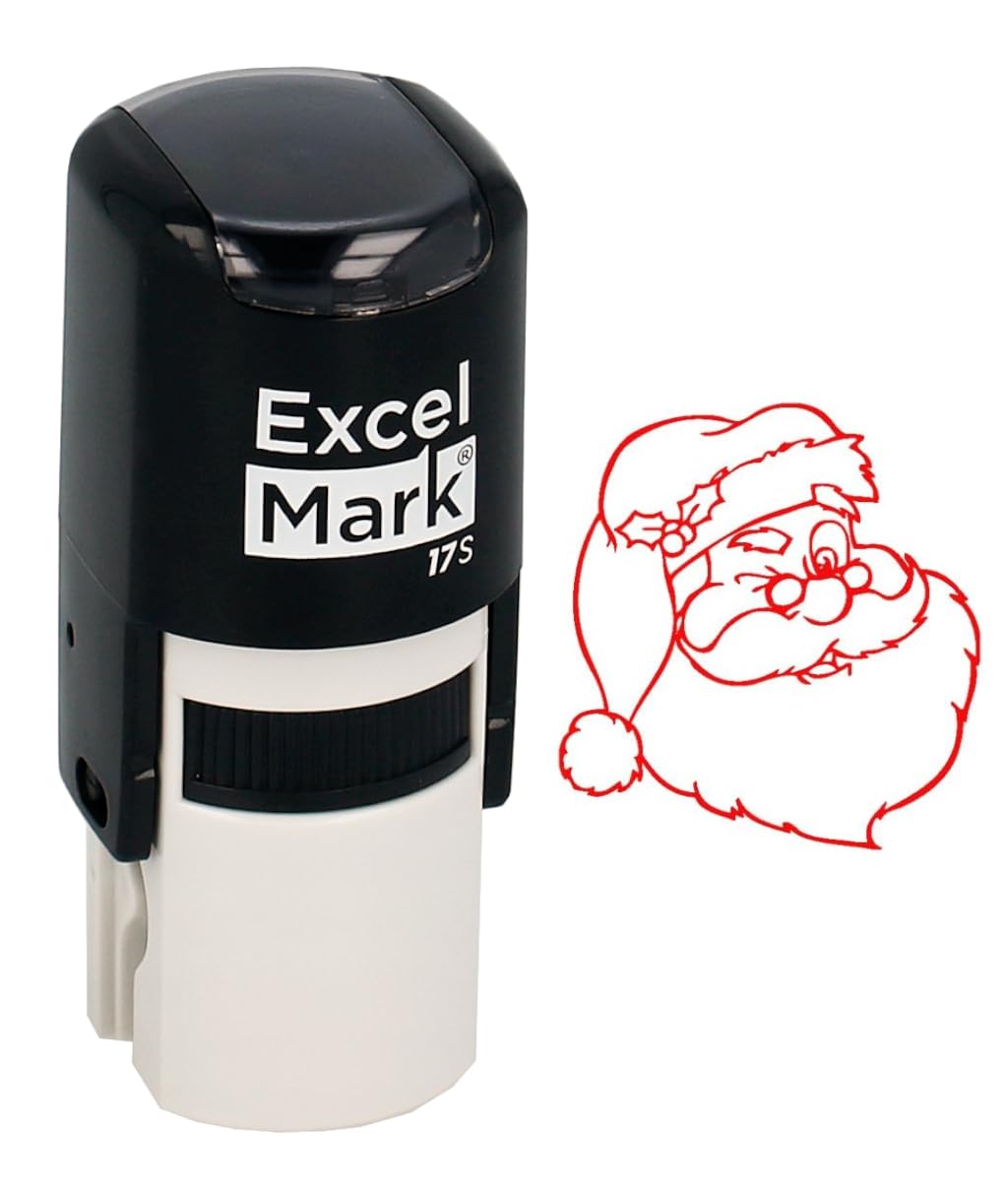 Self-Inking Christmas Rubber Stamp - Santa - Red Ink