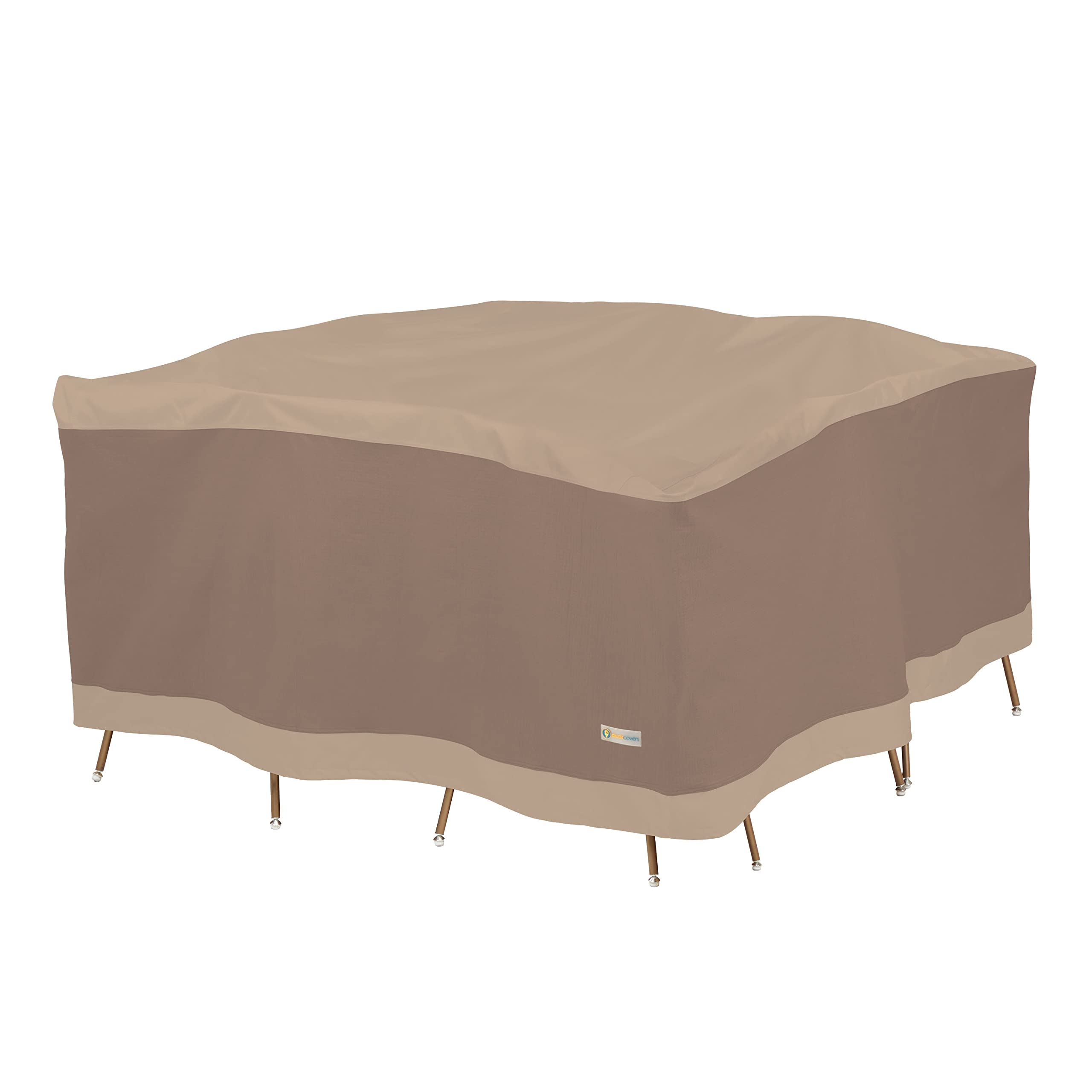 Duck Covers Elegant Water-Resistant 92 Inch Square Patio Table & Chair Set Cover, Outdoor Table and Chair Cover