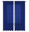 Decotex 2 Piece Solid Elegant Sheer Curtains Fully Stitched Panels Window Treatment Drape (54' X 95', Royal Blue)