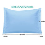 Ntbay 100% Brushed Microfiber Standard Pillow Shams Set Of 2, Super Soft And Cozy, Wrinkle, Fade, Stain Resistant 20X26 Inches Oxford Pillowcases, Sky Blue