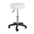 F2C Leather Adjustable Bar Stools Swivel Chairs Facial Massage Spa Salon Stool with Wheels White/Black (White)