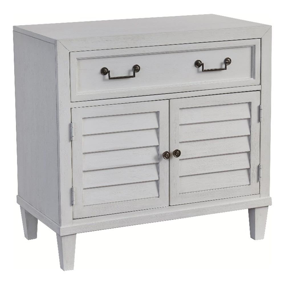 American Woodcrafters Dunescape White Finished Wood 2-Door Cabinet Style Coastal Nightstand