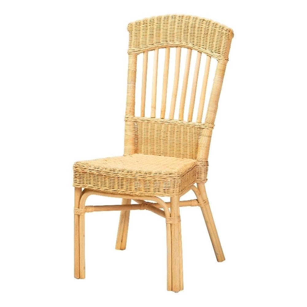 Baxton Studio Barito Modern Bohemian Natural Brown Rattan Dining Chair