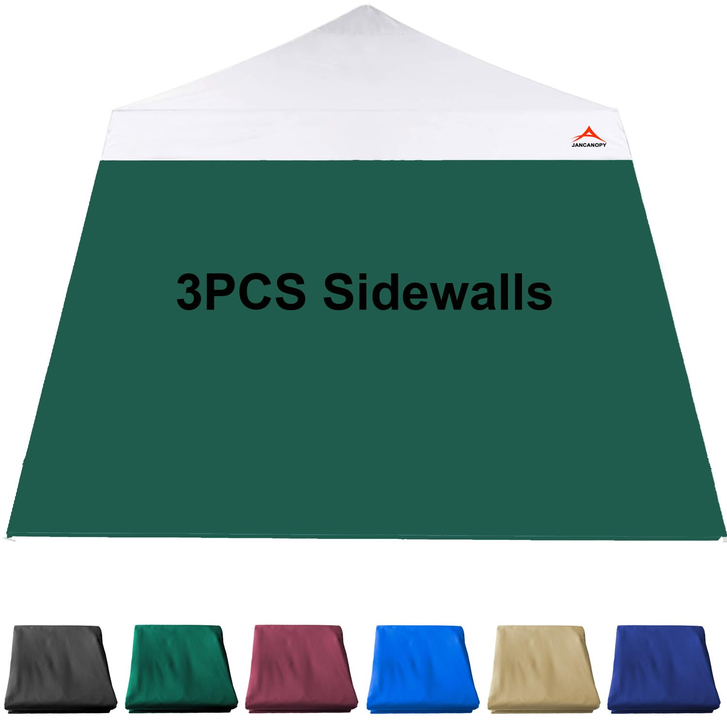 Jancanopy Sunwall For 10X10 Slant Leg Pop Up Canopy,3 Pack Sidewalls Only,(Forest Green)