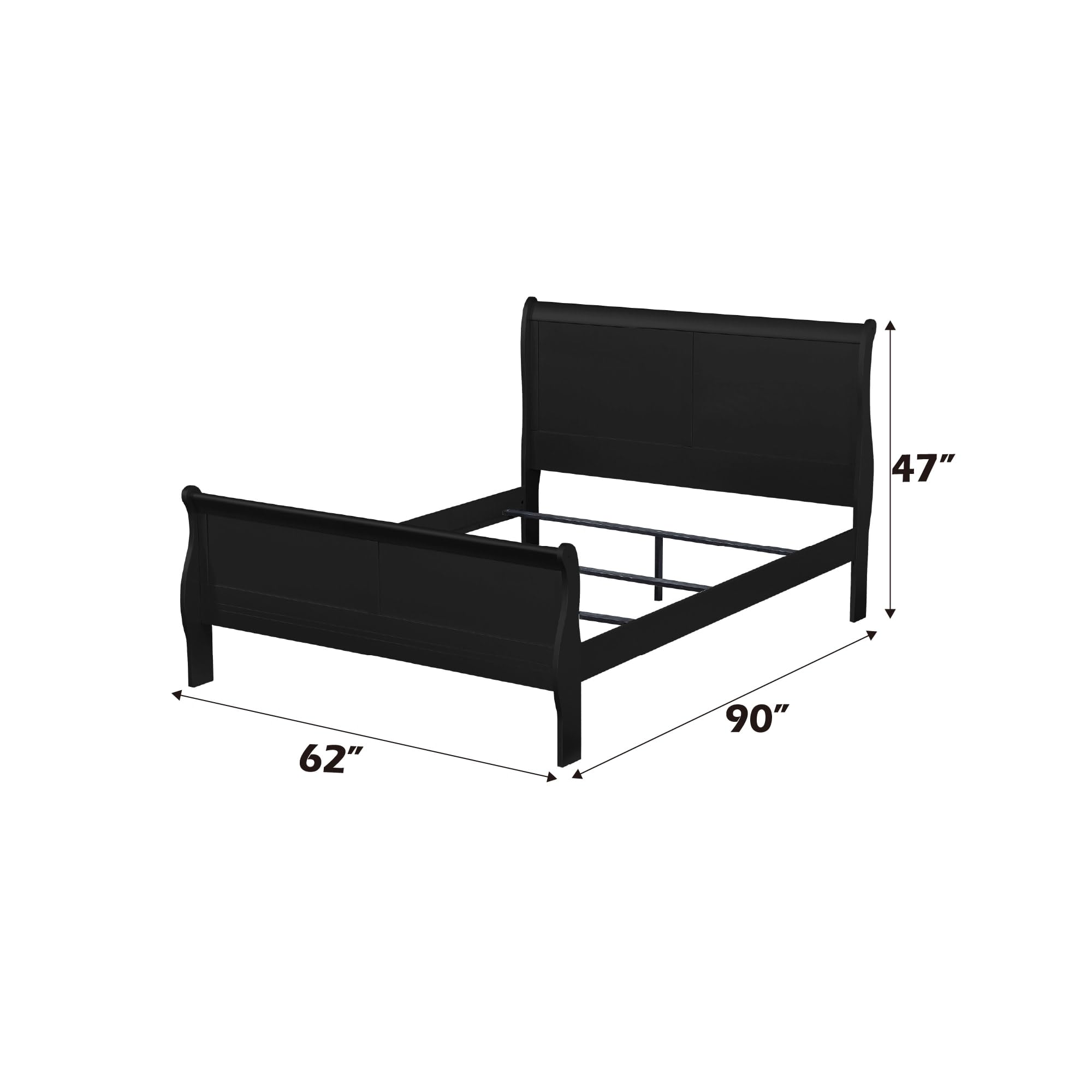 Acme Louis Philippe Queen Bed in Black