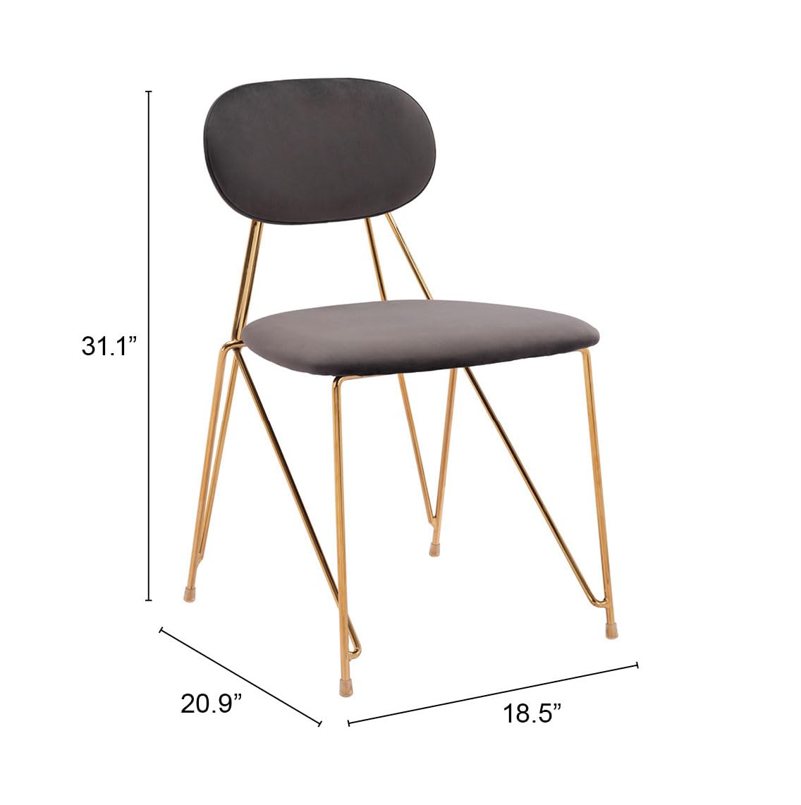 Zuo Georges Dining Chair Gray & Gold