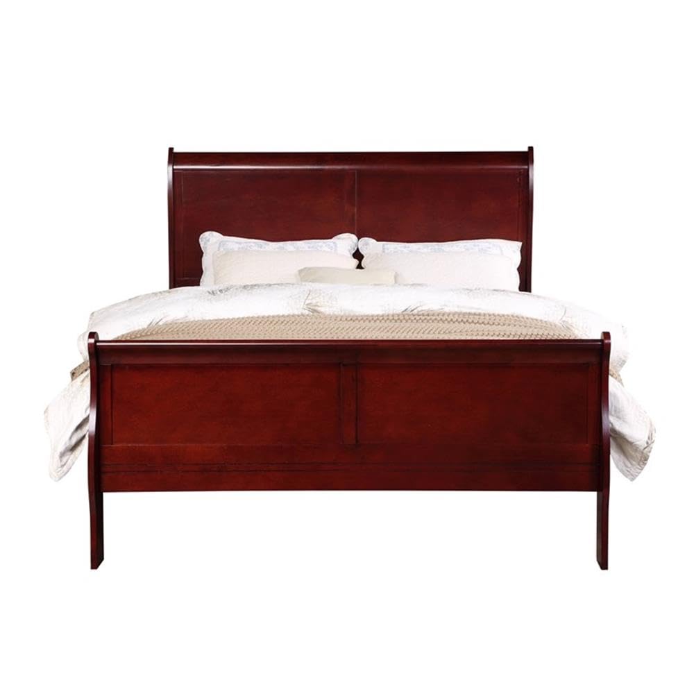 Acme Louis Philippe Queen Bed in Cherry