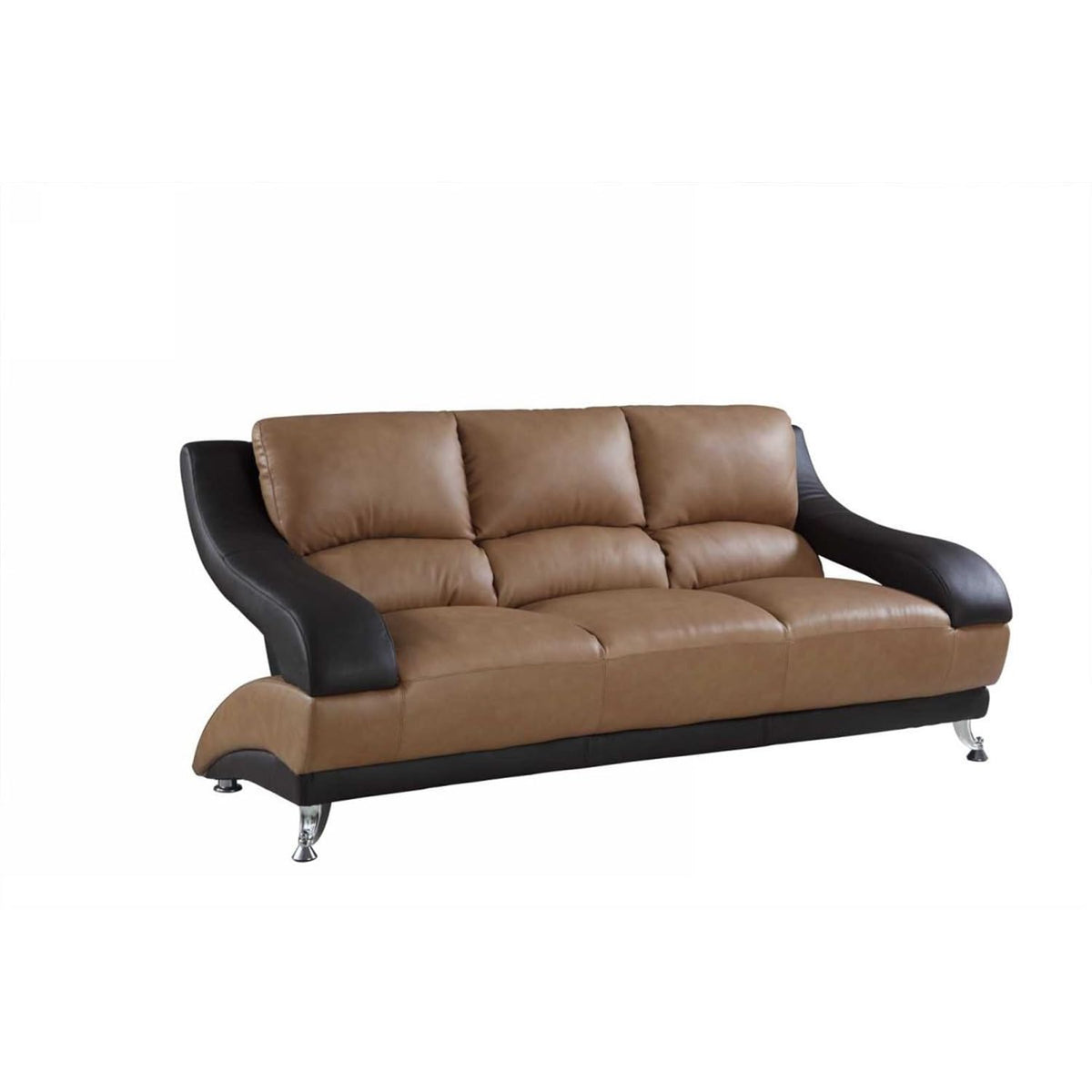 HomeRoots 38' Dazzling Two-Tone Leather Sofa