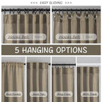 Rustic Livingroom 108 Inch Length Linen Textured Curtains,2 Panels Back Tab Hooks Belt Track Burlap Flax Weave Light Filtering Semi Sheer Drapes,9Ft Extra Long Curtains For High Window,Taupe,52'X108'