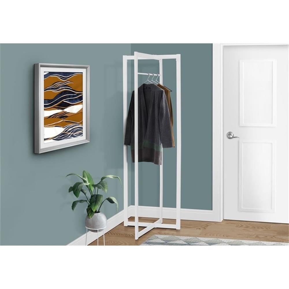 Monarch Metal Coat Rack, 72-Inch, White