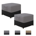 Easy-Going Outdoor Ottoman Cover, Waterproof Patio Ottoman Cover, Heavy Duty Outdoor Furniture Cover With Padded Handles (2 Pack-25'X25'X17', Gray/Black)