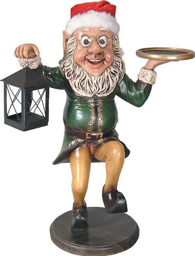 Whimsical Treasures Afd Funny Elf Waiter With Lantern