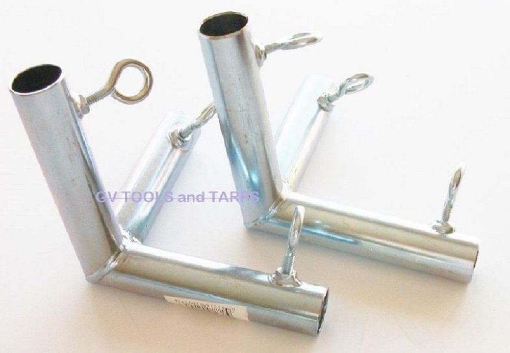 2Pc 3 Way Corner Up Angle 1 3/8' Low Peak Canopy Fitting (Fv3J) - Fits Emt Pipe Or Chain Link Fencing Top Rail That Has An Oute